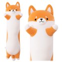 LEAN Toys Pluszowa Maskotka Pies Shiba Poduszka Podłużna Wałek 60cm