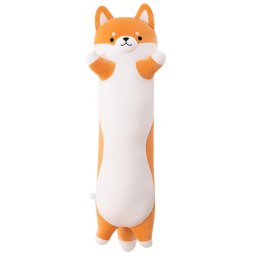 LEAN Toys Pluszowa Maskotka Pies Shiba Poduszka Podłużna Wałek 60cm