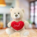 LEAN Toys Pluszowa Maskotka Przytulanka Miś z Sercem Kremowy Beżowy 30cm