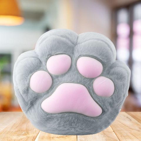 LEAN Toys Pluszowa Poduszka Przytulanka Z Kieszenią Na Ręce Ogrzewacz Szara 40cm