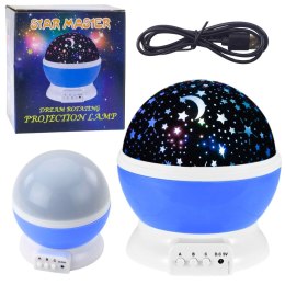 LEAN Toys Projektor Gwiazd Obrotowy 360° LED Lampka Nocna Niebieski