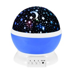 LEAN Toys Projektor Gwiazd Obrotowy 360° LED Lampka Nocna Niebieski