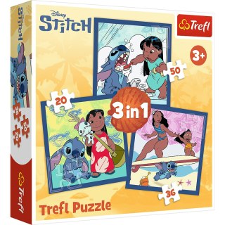 Trefl Puzzle Puzzla 3w1 - Czas ze Stitchem Lilo and Stitch Trefl 34896