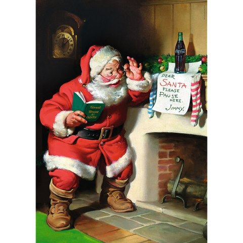 Puzzle - 1000 XMAS - Coca-Cola: Mikołaj przy kominku - Trefl 10922