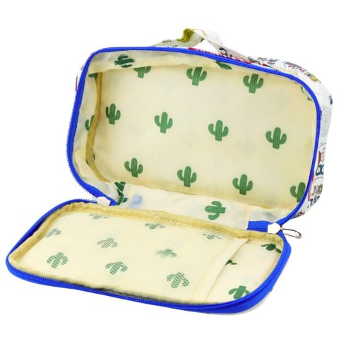 LEAN Piórnik Szkolny Organizer Kosmetyczka Kieszonka Sowy Biały 22,5cm