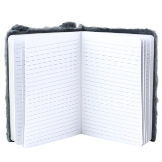 Pluszowy Zeszyt Notatnik W Linie Lisek Szary A5 80 Kartek