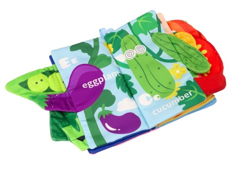 LEAN TOYS Książeczka Miękka Warzywa Szeleszcząca Piszcząca Kolorowa Dla Niemowląt LEAN TOYS Książeczka Miękka Warzywa Szeleszcząca Piszcząca Kolorowa Dla Niemowląt