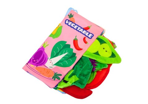 LEAN TOYS Książeczka Miękka Warzywa Szeleszcząca Piszcząca Kolorowa Dla Niemowląt LEAN TOYS Książeczka Miękka Warzywa Szeleszcząca Piszcząca Kolorowa Dla Niemowląt