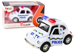 LEAN Toys Autko Policyjne Klasyczne 1:38 Napęd Światła Dźwięki Biały