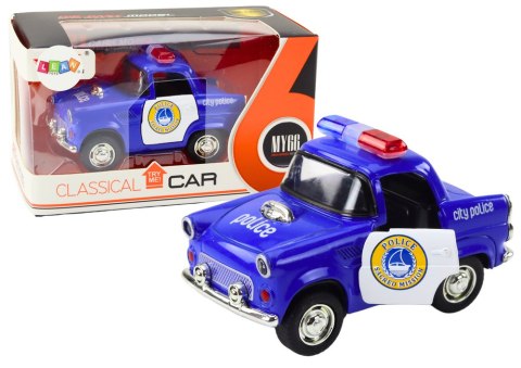 LEAN Toys Autko Policyjne Klasyczne 1:38 Napęd Światła Dźwięki Niebieski