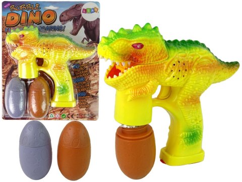 LEAN Toys Bańki Mydlane Dinozaur Płyn Do Baniek Jajko Żółte