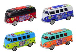 LEAN Toys Camper Bus 1:32 Metalowy Światła Dźwięki Napęd Otwierane Drzwi