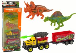 LEAN Toys Dinozaury Zestaw Samochód Rakieta Z Naczepą Żółty