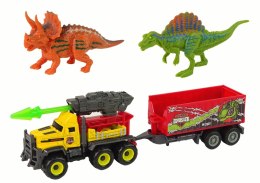 LEAN Toys Dinozaury Zestaw Samochód Rakieta Z Naczepą Żółty