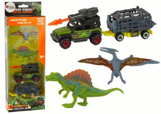 LEAN Toys Dinozaury Zestaw Samochód Z Rakietą Przyczepa