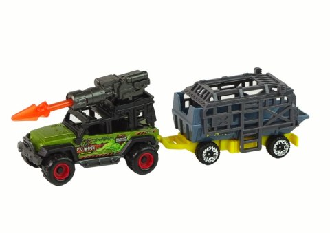 LEAN Toys Dinozaury Zestaw Samochód Z Rakietą Przyczepa LEAN Toys Dinozaury Zestaw Samochód Z Rakietą Przyczepa