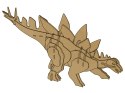 LEAN Toys Drewniane Puzzle Przestrzenne 3D Stegozaur Składanka Edukacyjna 41 Elementów