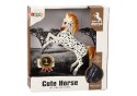 LEAN Toys Figurka Konia Biały Koń w Kropki Stojący Stajnia Farma Cute Horse