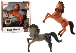 LEAN Toys Figurka Konia Brązowy Szary Koń Stojący Stajnia Farma Cute Horse