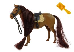 LEAN Toys Figurka Konia Koń Do Czesania Brązowa Grzywa
