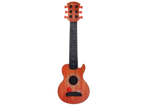 LEAN Toys Gitara Zabawkowa Dla Dzieci Kostka Do Gry Drewno Pomarańczowa