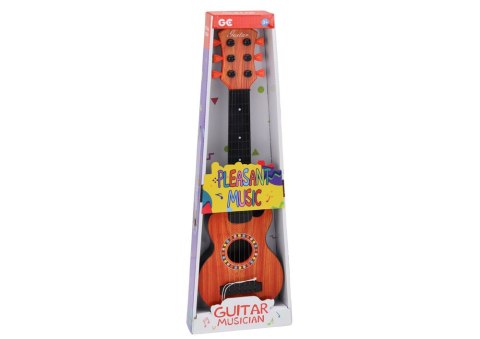 LEAN Toys Gitara Zabawkowa Dla Dzieci Kostka Do Gry Drewno Pomarańczowa