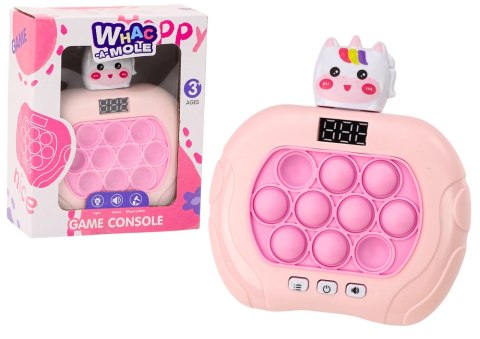 LEAN Toys Gra Pop-It Wac A Mole Jednorożec Światła Dźwięki Różowa Sensoryczna