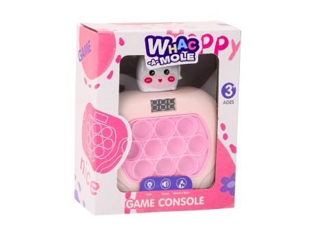 LEAN Toys Gra Pop-It Wac A Mole Jednorożec Światła Dźwięki Różowa Sensoryczna