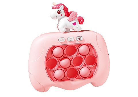 LEAN Toys Gra Sensoryczna Jednorożec Pop It Na Baterie Światła Dźwięki Różowy