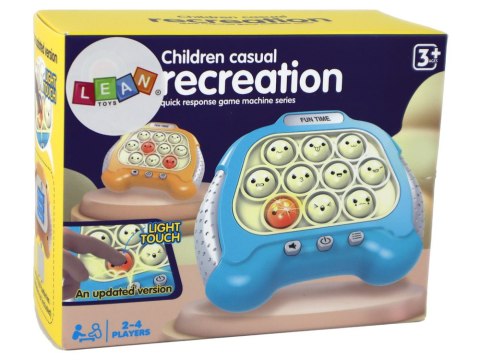 LEAN Toys Gra Sensoryczna Konsola Pop It Na Baterie Światła Dźwięki Żółta