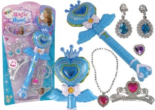 LEAN Toys Interaktywna Magiczna Różdżka Projektor Niebieska Akcesoria Wróżka
