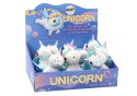 LEAN Toys Jednorożec Konik Pluszowy Naciągany Skaczący Biały
