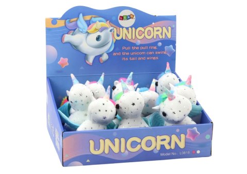 LEAN Toys Jednorożec Konik Pluszowy Naciągany Skaczący Biały LEAN Toys Jednorożec Konik Pluszowy Naciągany Skaczący Biały