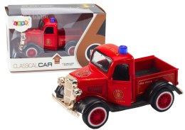 LEAN Toys Klasyczne Autko Strażackie 1:36 Napęd Światła Dźwięki Czerwony