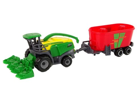 LEAN Toys Kombajn z Przyczepą Maszyna Rolnicza Zielony Czerwony LEAN Toys Kombajn z Przyczepą Maszyna Rolnicza Zielony Czerwony