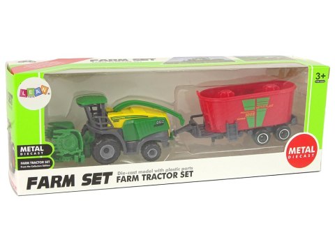 LEAN Toys Kombajn z Przyczepą Maszyna Rolnicza Zielony Czerwony LEAN Toys Kombajn z Przyczepą Maszyna Rolnicza Zielony Czerwony
