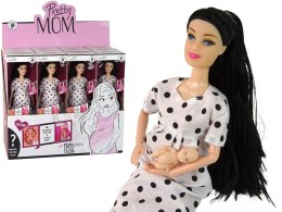 LEAN Toys Lalka Dla Dzieci W Ciąży Biała Sukienka