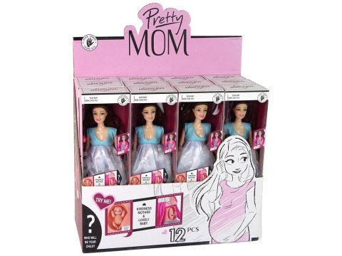 LEAN Toys Lalka Dla Dzieci W Ciąży Niebieska Sukienka
