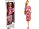 LEAN Toys Lalka Dla Dzieci W Ciąży Różowa Sukienka Kwiaty