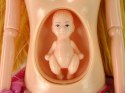 LEAN Toys Lalka Dla Dzieci W Ciąży Różowa Sukienka Kwiaty
