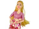 LEAN Toys Lalka Dla Dzieci W Ciąży Różowa Sukienka Kwiaty