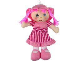 LEAN Toys Lalka Szmacianka Przytulanka Różowa W Paski 28 cm