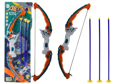 LEAN Toys Łuk Strzelecki Zielono-Pomarańczowy Strzały Z Przyssawkami 3 Sztuki