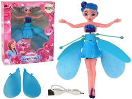 LEAN Toys Magiczna Lalka Latająca Wróżka Niebieska Sterowana Ręką