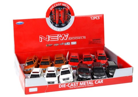 LEAN Toys Metalowe Autko 12 cm Efekty Dźwiękowe Świetlne Różne Kolory