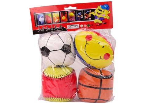 LEAN Toys Miękkie Piłki Sportowe Koszykówka Rugby Piłka Nożna Baseball Zestaw 4ele.