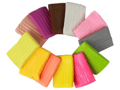 LEAN Toys Modelina 12 Kolorów Pastelowe Żywe Kolory Mix Zestaw
