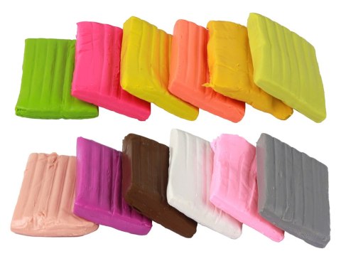 LEAN Toys Modelina 12 Kolorów Pastelowe Żywe Kolory Mix Zestaw