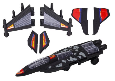 LEAN Toys Myśliwiec Militarny F35 Jeżdżący Światła Dźwięki Czarny