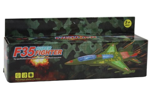 LEAN Toys Myśliwiec Militarny F35 Jeżdżący Światła Dźwięki Czarny